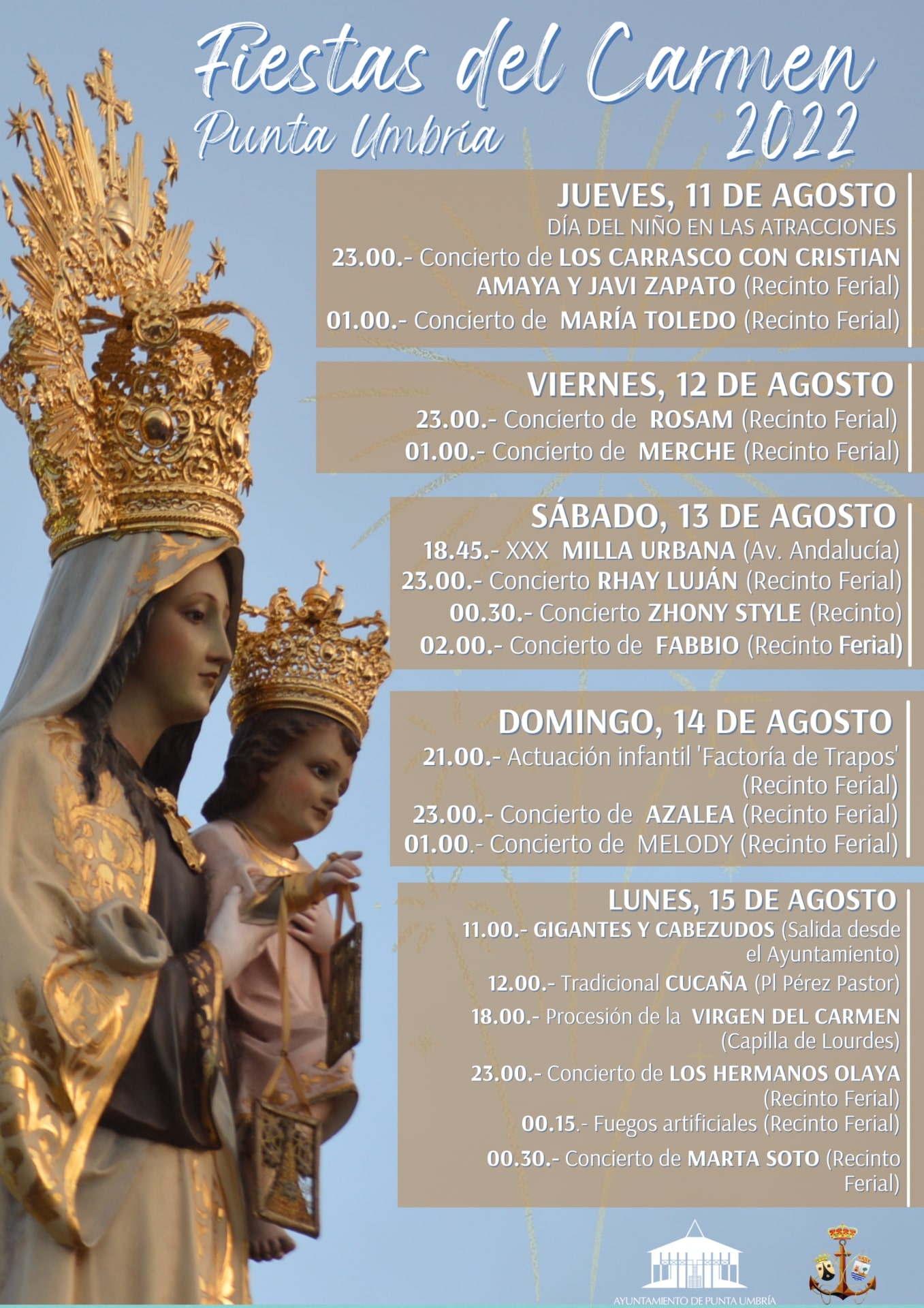 Fiestas patronales en honor de Nuestra Señora del Carmen 2022 Punta Umbría